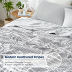 Cozy Bliss Cationic Dyed Seersucker Cooling Comforter King Size, Lightweight Airflow Silky Cooling Bedding with Q-Max>0.45 for Bedroom, Home Decor, Hot Sleepers & Night Sweats, Grey 106"×90"