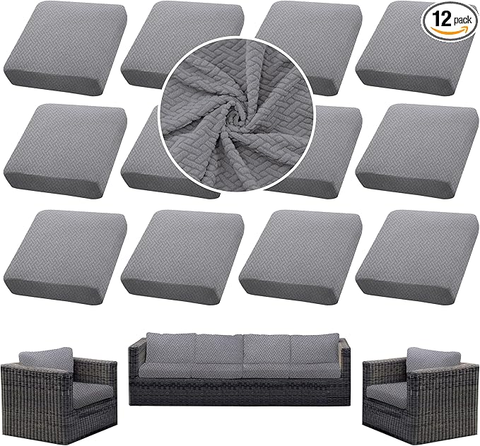 Outdoor Cushion Covers Set, Replacement by SUKAIKEQA