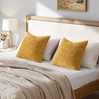 MIULEE Pack of 2 Euro Sham Pillow Covers 24x24 Inch Neutral Gold Modern Boho - Image 3