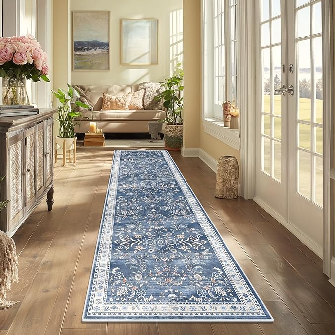 Yamaziot Washable Runner Rug 2x8 – Non Slip Boho Floral Hallway Runner Rug - Image 3