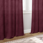 Burgundy Linen Curtains 63 Inches Long 2 Panel Sets - Image 6