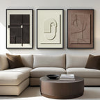 Large 3D Framed Abstract Wall Art Set, 3 Piece Modern Artwork for Walls