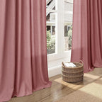 Canyon Rose Linen Curtains for Living Room 98 Inches Long Light Filtering Semi - Image 5