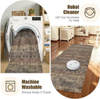 Washable Area Rug 2'6'' x 8' Vintage Traditional Persian Mat - Image 7
