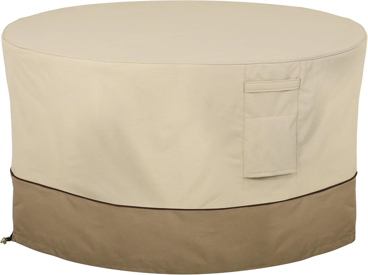 Classic Accessories New Veranda 42" Fire Pit Table Cover - Round, Outdoor Table Cover