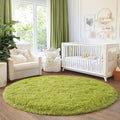 5'x5' Grass Green Round Rug for Bedroom, Ultra Soft Fluffy Circle Rug for Kids by Quntue
