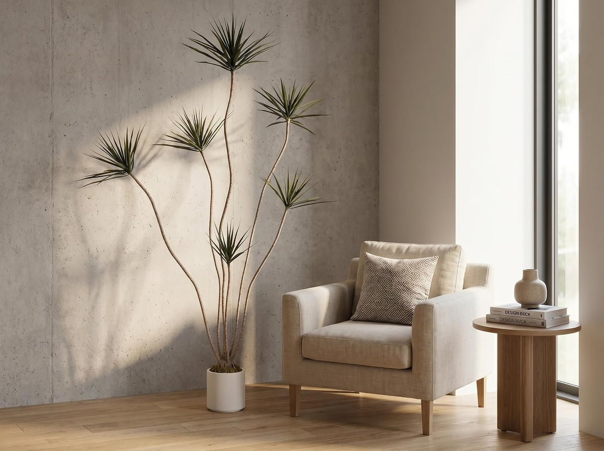 Artificial Dracaena Marginata Tree 7FT Faux Dragon Plant with Roots 84inch
