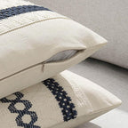 MIULEE Set of 2 Navy Blue Boho Decorative Pillow Covers 18x18 Inch Farmhouse - Image 5