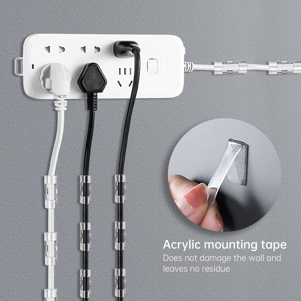 50 Cable Clips, Clear Cord Organizer, Cable Management Desk Wall