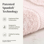 Modern Threads Spun Loft 6 Piece Bath Towel Set – 2 Bath Towels, 2 Hand Towels & 2 Washcloths – 100% Cotton, 600 GSM, Plush, Soft & Absorbent (Blush)