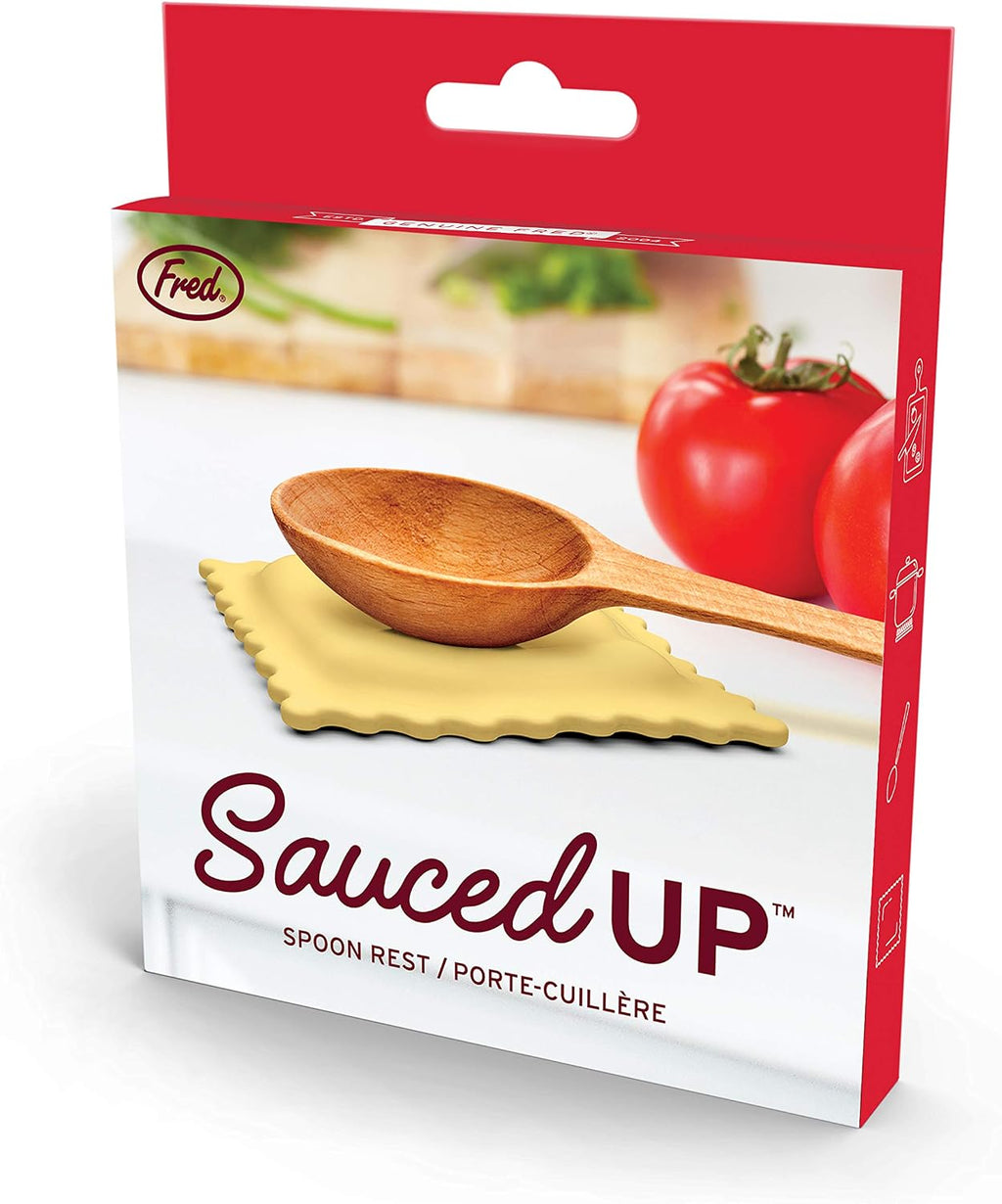 Genuine Fred SAUCED UP Ravioli Spoon Rest - Easy to Clean - Fun Kitchen Gadgets and Accessories - Stocking Stuffers & White Elephant Gifts - Great Gift for Home Cooks and Pasta Lovers