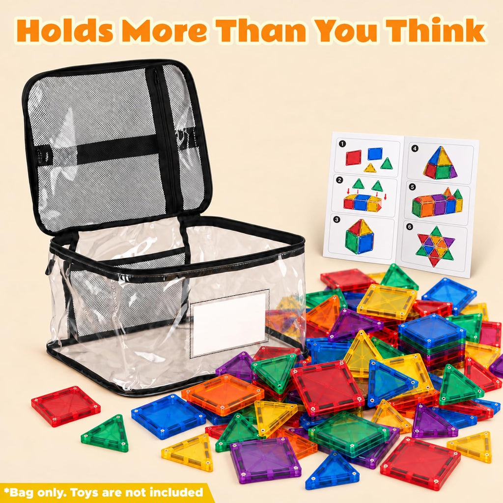 6-Pack Extra Large Clear Toy Storage Bags with Zippers, TPU