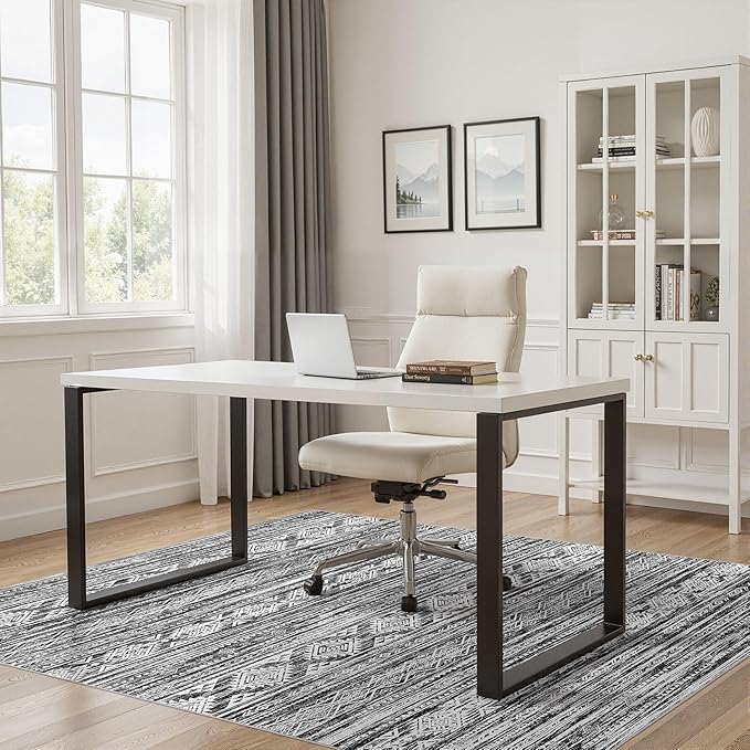Nakagishi 9x12 Area Rugs Living Room: Washable Large Neutral Soft Rug Stain - Image 8