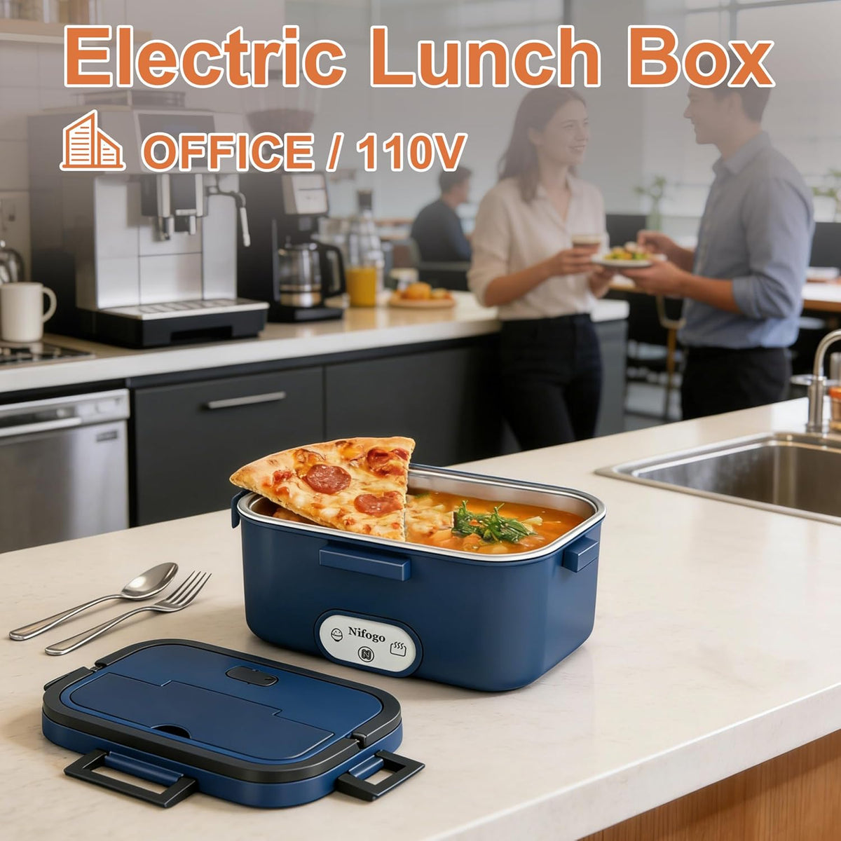 Nifogo Electric Lunch Box for Adults Men 100W 1.8L, 12V/24V/110V