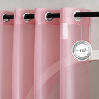 NICETOWN Voile Sheer Pink Curtains 90 inches Long - Image 3
