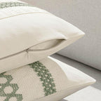 MIULEE Set of 2 Sage Green Boho Decorative Pillow Covers 24x24 Inch Farmhouse - Image 8