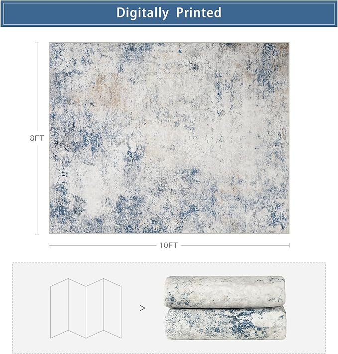 Washable Rugs 8x10 Area Rugs for Living Room, Modern Abstract Rugs for Bedroom - Image 2