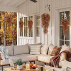 RECUTMS 2Pcs Artificial Fake Fall Hanging Flowers Plants for Outdoors Decor