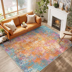 Washable Area Rugs 10'x14 Non-Slip Modern Abstract Soft by RELEANY