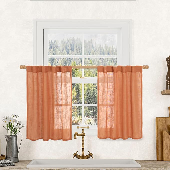 LAMIT 36 Inch Length Linen Curtains by LAMIT