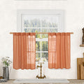 LAMIT Burnt Orange Linen Curtains 30 Inch Length by LAMIT