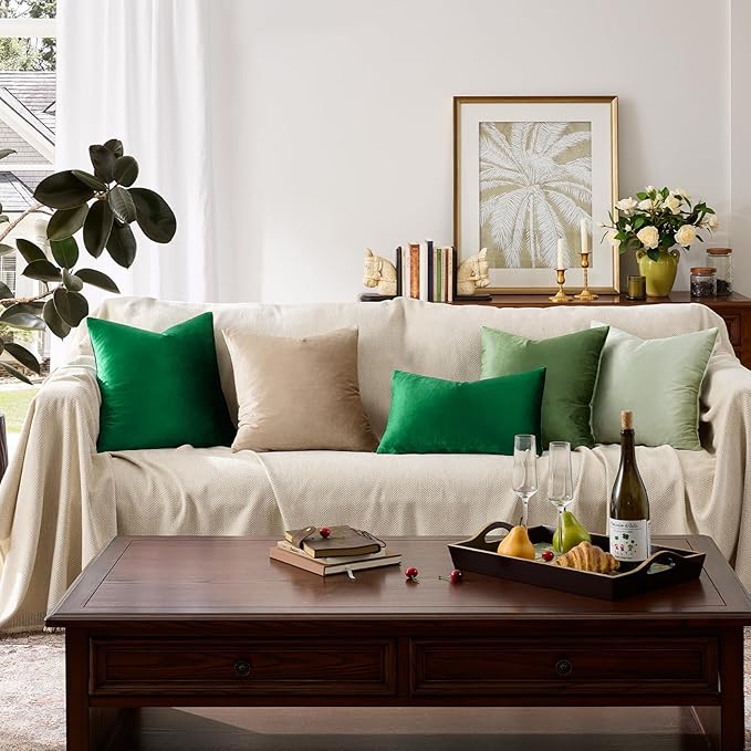 GIGIZAZA Decorative Throw Pillow Covers 16x16, Velvet Sofa Boho Cushion Pillows - Image 5