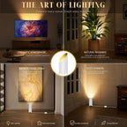 2 Pack Uplights Indoor,7W Ambient Lighting with 3000K GU10 Bulbs,Mood & Accent Lighting,House Warming Gifts New Home,Art Decor 5.9 FT Cords&Foot Switches