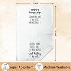 Funny Kitchen Towels with Saying I Either Drink Coffee or I Say Bad Words Dish Towel for Kitchen Bar Decor Tea Towel Coffee Lovers Gifts Reusable Flour Sack Towels 16x24 Inches - DH616