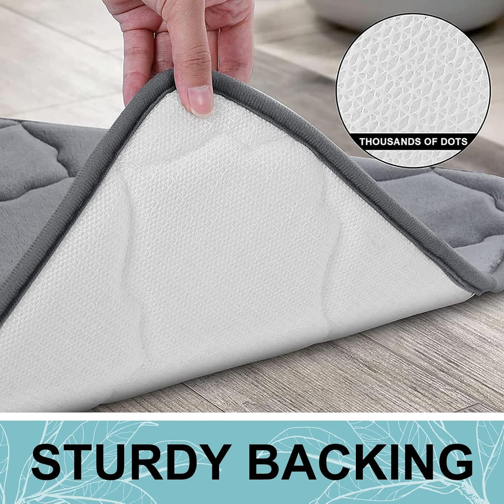 OLANLY Memory Foam Bath Mat Rug 30x20, Ultra Soft Bathroom Rugs, Dark Grey