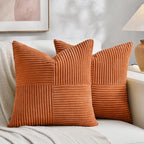 Fancy Homi 2 Packs Burnt Orange Decorative Throw Pillow Covers 20x20 Inch by Fancy+Homi