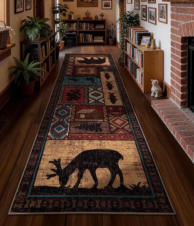 Rustic Cabin Hallway Runner Rug 2'8"x8' by YIHOUSE