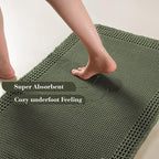 RESARE Waffle Bathroom Runner Rugs, Super Absorbent Bath Mat Non Slip Washable - Image 3