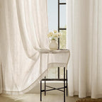 Apricot Linen Curtain 90 inch Length 2 Panels Set Back Tab Light Filtering - Image 5