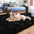 Rugs for Living Room 5x7, Soft Shaggy Modern Shag Black Area Rug for Bedroom - Image 3