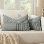 MIULEE Silver Grey Decorative Lumbar Throw Pillow Covers 12x20 Inch by MIULEE