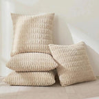 Fancy Homi 4 Packs Tan Decorative Throw Pillow Covers 18x18 Inch - Image 2