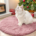 OLANLY Pale Pink Round Rugs for Bedroom by OLANLY