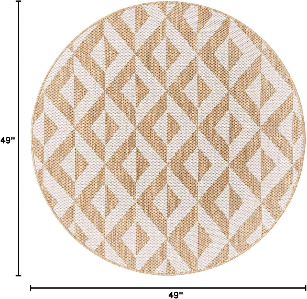 Unique Loom Jill Zarin Outdoor Collection Area Rug - Napa (4' 1" Round, Beige/ Brown)