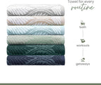Martex Restore Fern Ogee Bath Towel – Soft, Absorbent, Moisture-Wicking and Quick to Dry – Lightweight for Everyday Use – Comfortable Feel with Convenient Loop for Hanging – 30" x 56" – Jade