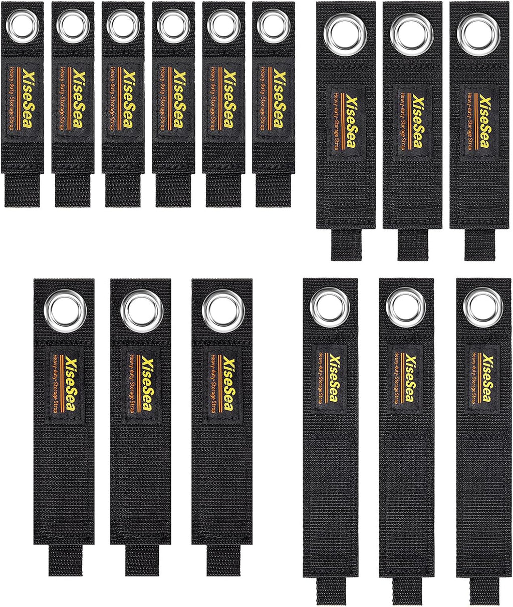 12-Pack Heavy Duty Storage Straps, Hook and Loop Hanging Storage Straps Cord Wrap Keeper for Cords, Hoses, Rope, RV, Boat, Garage Organization (D-12)
