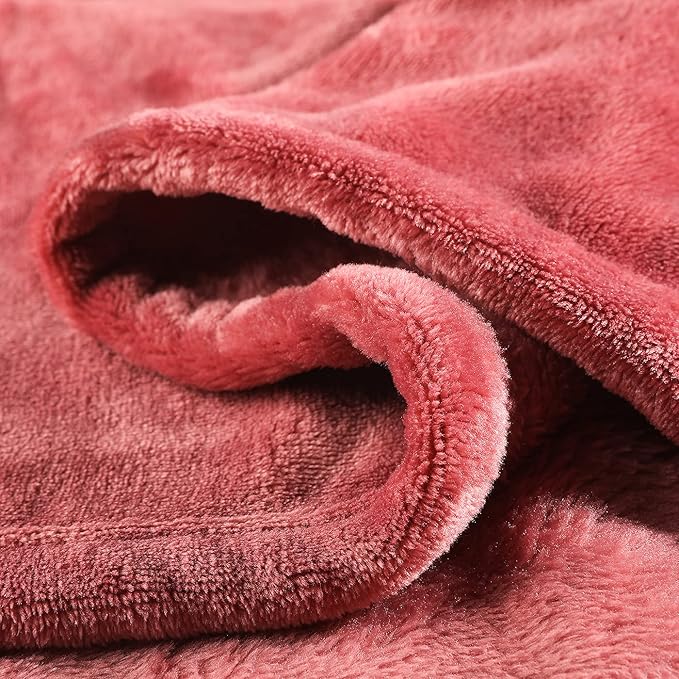 KMUSET Fleece Blanket Twin Size Coral Lightweight Super Soft Cozy Luxury Bed - Image 5