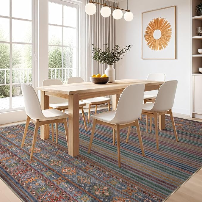 Nakagishi 6X9 Area Rugs Living Room: Washable Large Vintage Rug Neutral - Image 6