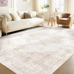 Area Rug 6x9 Vintage Rugs: Washable Living Room Rug Retro Medallion Distressed by MXSANYOORUG