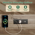 SUPERJARE 78.8 inch Narrow Behind Couch Table with 2 Charging Stations