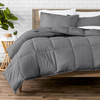 Bare Home Comforter Set - 1800 Ultra Soft (King, Grey)