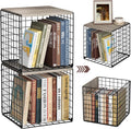 Dmevkic 2 Cube Small Bookcase,Bookshelf for Small Spaces Book Shelf,12.2 x 12.2 x 12.2, DIY Variable Stackable Cube Storage for Living Room,Office,Bedroom