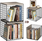 Dmevkic 2 Cube Small Bookcase,Bookshelf for Small Spaces Book Shelf,12.2 x 12.2 x 12.2, DIY Variable Stackable Cube Storage for Living Room,Office,Bedroom