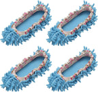 uxcell 4Pcs Mop Slippers Mop Socks Microfiber Shoe Covers Washable Pink