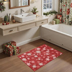 2x3 Christmas Doormat for Entryway, Washable Christmas Rugs Bathroom，Snowflake - Image 4