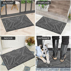 Colorxy Waterproof Doormat, Sturdy Natural Rubber Front Door Mats, Non Slip Low - Image 6